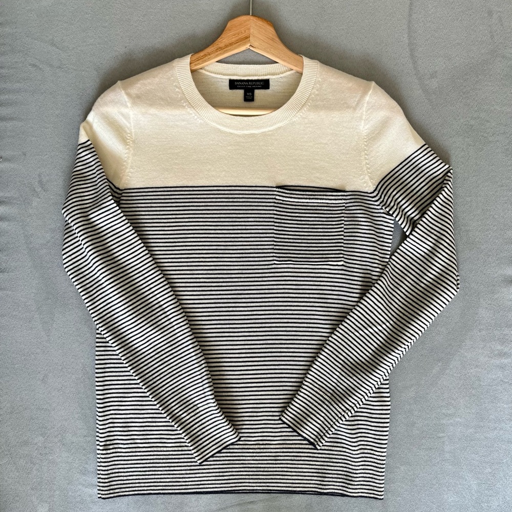 Banana republic striped merino sweater XS